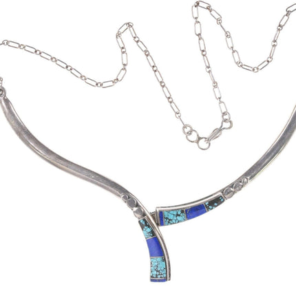 Vintage Native American Sterling High grade turquoise/lapis bracelet/necklace