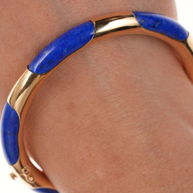 Vintage Gump's 14k gold Lapis Bangle Bracelet