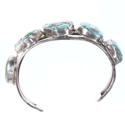 Vintage Native American sterling chunky turquoise cuff bracelet