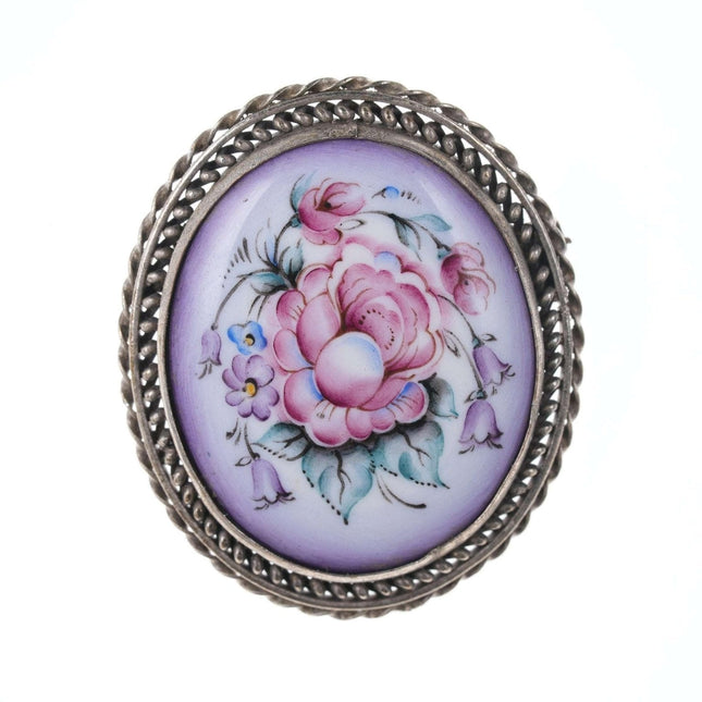 Vintage Hand Painted Enamel brooch