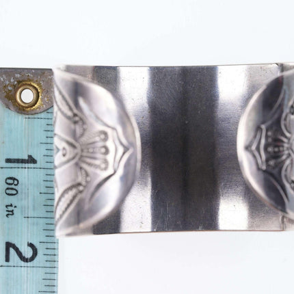 Vintage Fred Harvey Era Native American Sterling Cuff Bracelet