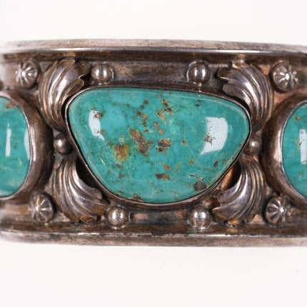 Vintage Heavy Navajo Sterling/Turquoise cuff bracelet