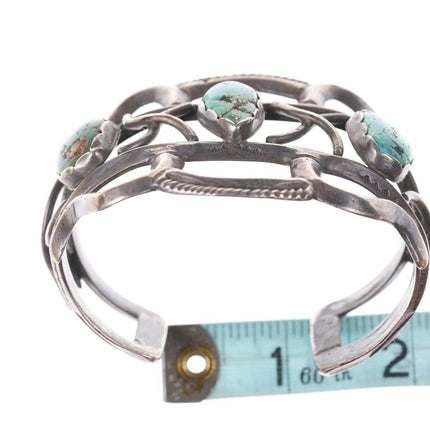 Vintage Native American Sterling/turquoise cuff bracelet d