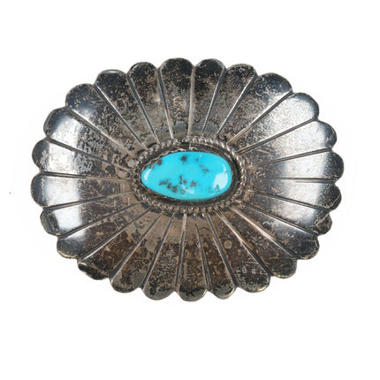 Vintage Native American Sterling Silver and turquoise belt buckle