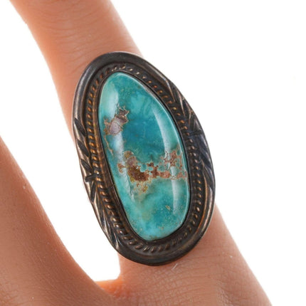 Vintage Native American Sterling turquoise ring size 4.75