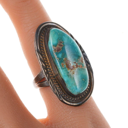 Vintage Native American Sterling turquoise ring size 4.75