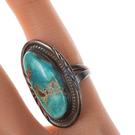 Vintage Native American Sterling turquoise ring size 4.75