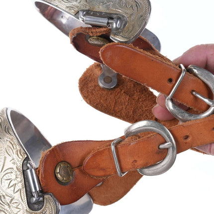 Vintage Engraved western cowboy spurs Made in China