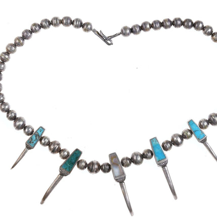 Vintage Native American Sterling/turquoise claw necklace