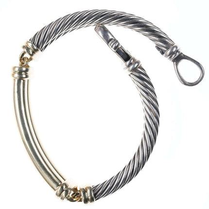 David Yurman 14k/Sterling Two-Tone Metro Double cable bracelet
