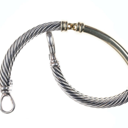 David Yurman 14k/Sterling Two-Tone Metro Double cable bracelet