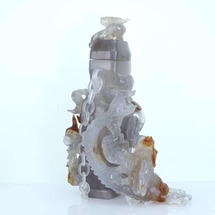 Republic Period Chinese Carved Agate Hanging Vase
