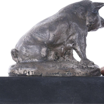 Charles M. Russell, Trigg Sau-Schwein-Skulptur aus massivem Sterlingsilber, limitierte Auflage Nr. 35/100