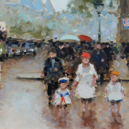 André Gisson (1921-2003) Impressionismus Pariser Szene, Öl auf Leinwand