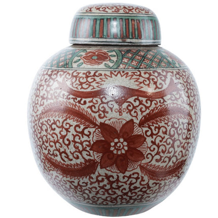 古董中国彩釉姜罐