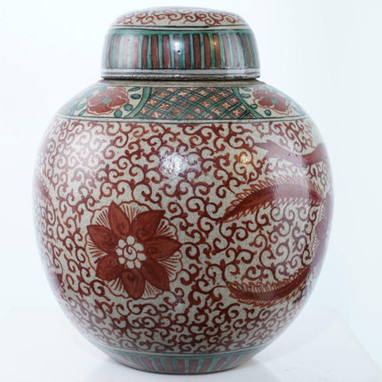 Antique Chinese Polychrome Enamel Ginger jar