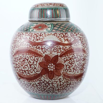 古董中国彩釉姜罐