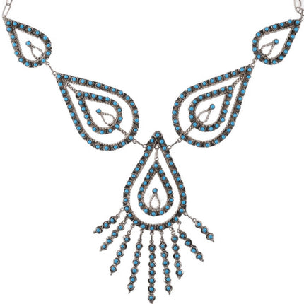 Zuni Sterling und Dornröschen türkisfarbene Schlangenaugen-Halskette