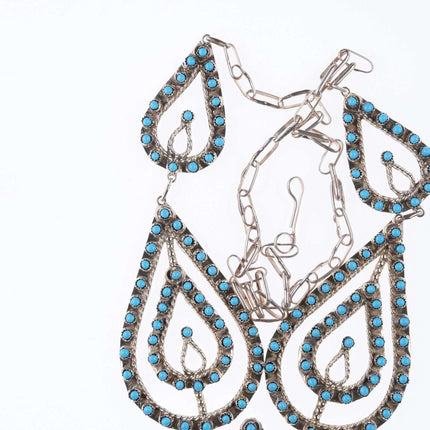 Zuni Sterling und Dornröschen türkisfarbene Schlangenaugen-Halskette