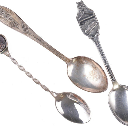 3 件复古纯银旧金山加州纪念品勺子