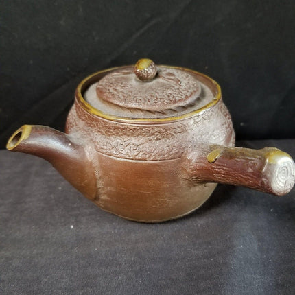 Antique Small Japanese Teapot Red Clay Thin Porcelain unusual c.1900