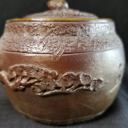 Antike kleine japanische Teekanne aus dünnem Porzellan aus rotem Ton, ungewöhnlich um 1900