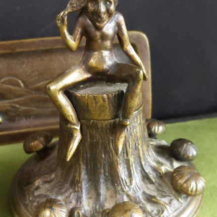 C.1910 Dartmoor Pixie 青铜书桌套装邪恶精灵魔法蘑菇 4 件