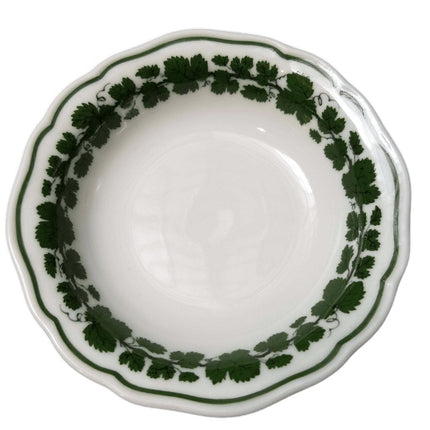 Meissen Full Green Vine Rimmed Fruit Bowl 4 7/8" wide x 1 5/16" tall (multiple a