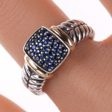 Sz7 7 Effy 18k/Sterling Pave Sapphire ring