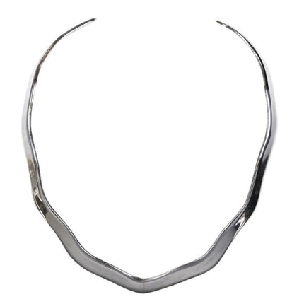 Vintage Mexican sterling silver Choker solid bar necklace