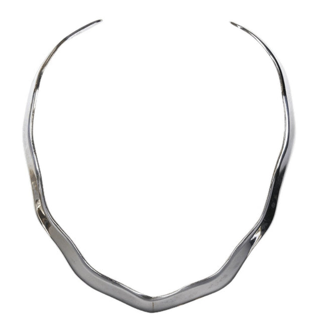Vintage Mexican sterling silver Choker solid bar necklace