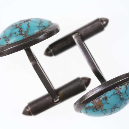 Vintage High Grade turquoise Native American Sterling cufflinks