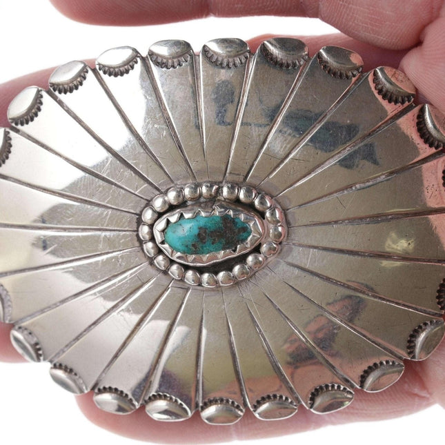 Vintage Native American Sterling/turquoise belt buckle