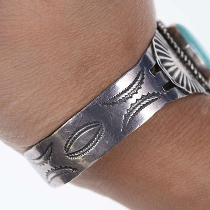 Vintage Native American Sterling/Turquoise Cuff Bracelet