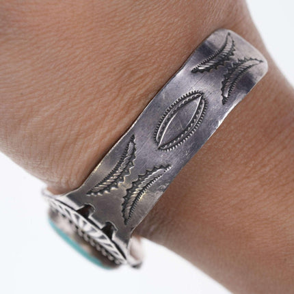 Vintage Native American Sterling/Turquoise Cuff Bracelet