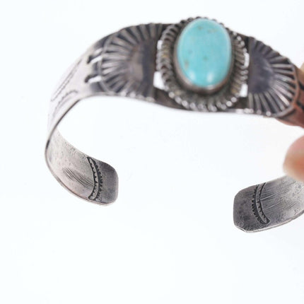 Vintage Native American Sterling/Turquoise Cuff Bracelet