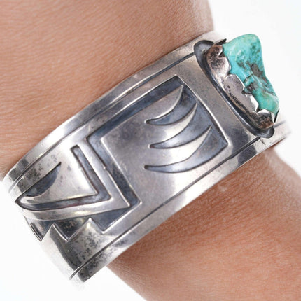 Vintage Hopi Overlay Sterling Silber Türkis Manschettenarmband