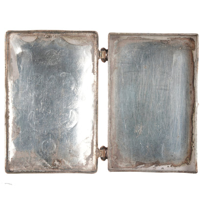 c1940's Navajo stamped silver  trinket box