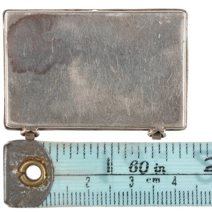 c1940's Navajo stamped silver  trinket box