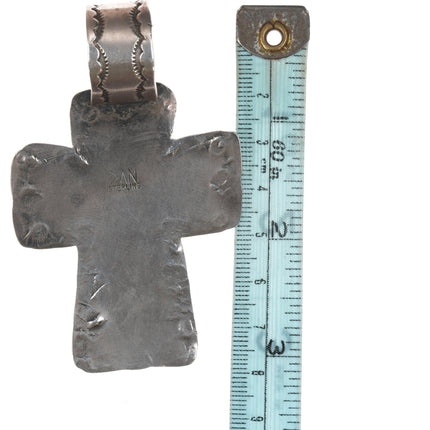 Large Dan Southwestern sterling cross with turquoise