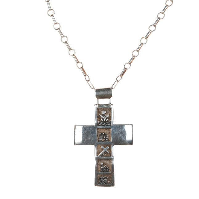 Roger John Navajo Life of Christ Cross pendant with necklace