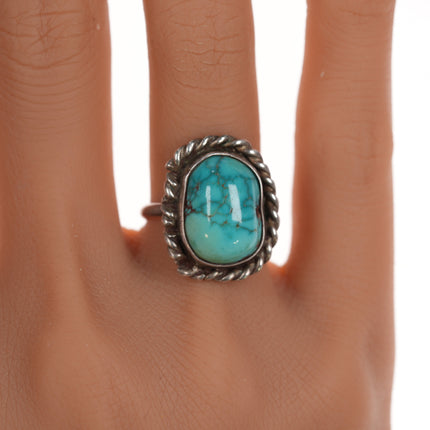 sz6.75 Vintage Navajo high grade turquoise silver ring