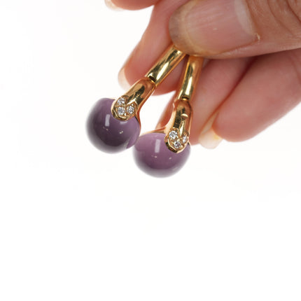 Roberto Coin 18k gold, Diamond, and Amethyst earrings