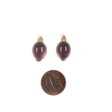 Roberto Coin 18k gold, Diamond, and Amethyst earrings