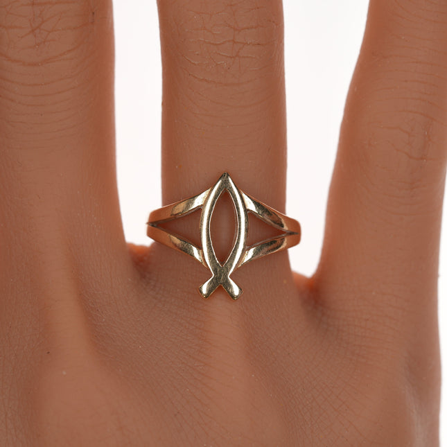 sz7.25 Retired James Avery 14k Ithcus fish ring