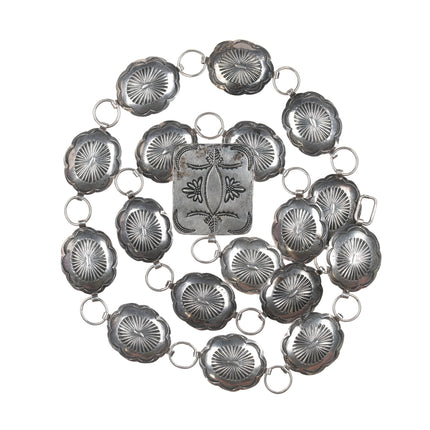 33" c40's-50's Vintage Navajo silver concho belt