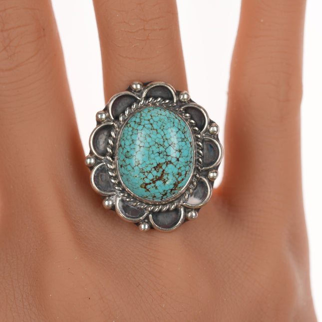 sz6 c1960's Navajo High grade turquoise silver ring