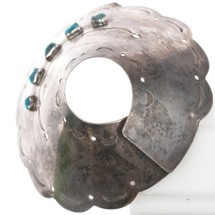 40's-50's Navajo Ponytail holder Silver and turquoise hair piece