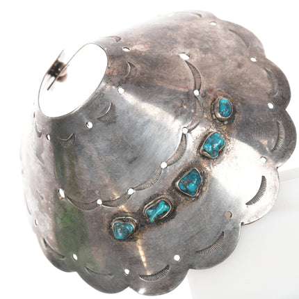 40's-50's Navajo Ponytail holder Silver and turquoise hair piece