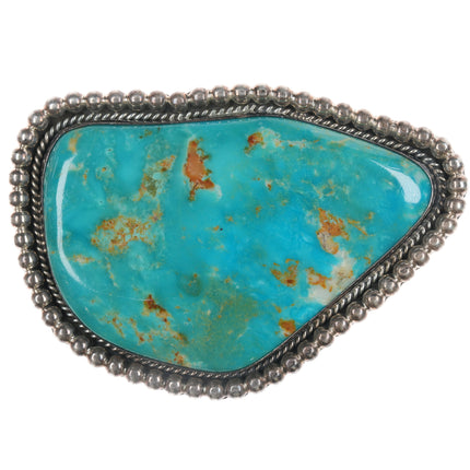 1997 Linda Johnson Navajo Emerald Valley Turquoise silver belt buckle